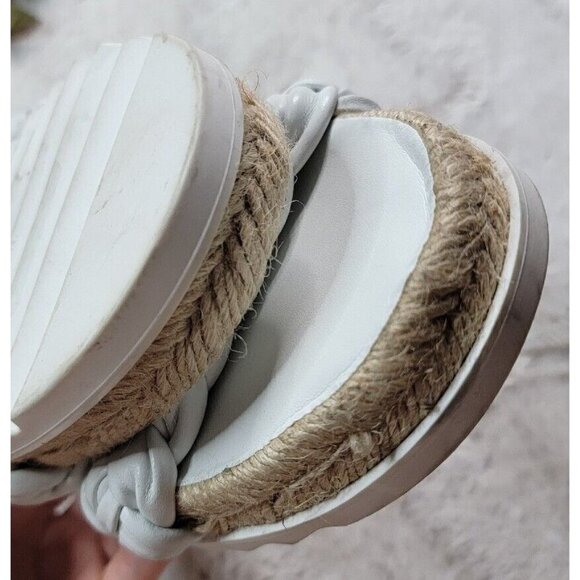 Marc Fisher Jaimee Leather Upper White Espadrille Slip On Sandals Size 8M - Picture 8 of 8